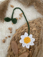 Gehäkeltes Lesezeichen Sonnenblume Blätter Handarbeit