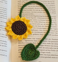 Sonnenblumen Lesezeichen gehäkelt 100% Baumwolle handgefertigt Buch bis 22 cm