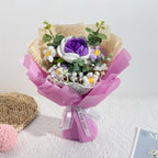 Handgehäkelter Rosenstrauß mit Blumenarrangement, Deko für Zuhause, Geburtstagsgeschenk, 13,7 cm hoch