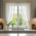Stonewashed Leinen Küchenvorhang im Landhausstil – Bio-Leinen Badezimmervorhang