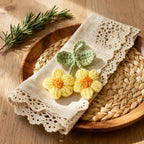 Mehrfarbige Häkelblumen-Applikationen 3D-Blumenverzierungen DIY-Nähset Scrapbooking