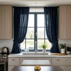 Stonewashed Leinen Küchenvorhang im Landhausstil – Bio-Leinen Badezimmervorhang