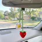 Handgehäkelte Anhänger Erdbeer Sonnenblume Kürbis Auto Rückspiegel Taschenanhänger 36cm