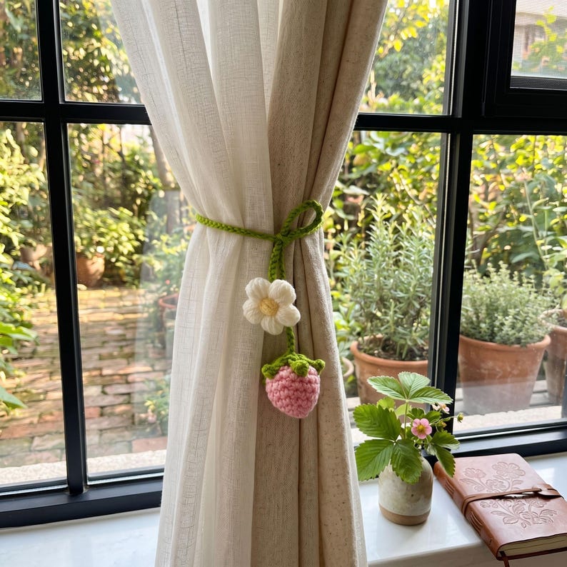 Handgehäkelte Anhänger Erdbeer Sonnenblume Kürbis Auto Rückspiegel Taschenanhänger 36cm