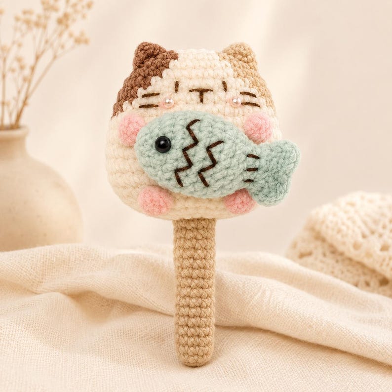 Gehäkelte Katze Schlüsselanhänger Amigurumi, dekoratives Accessoire