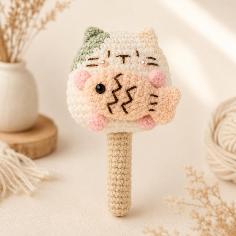 Gehäkelte Katze Schlüsselanhänger Amigurumi, dekoratives Accessoire