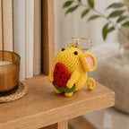 Gehäkelte Maus Schlüsselanhänger Wassermelone Amigurumi Anhänger Handgemachtes Autozubehör