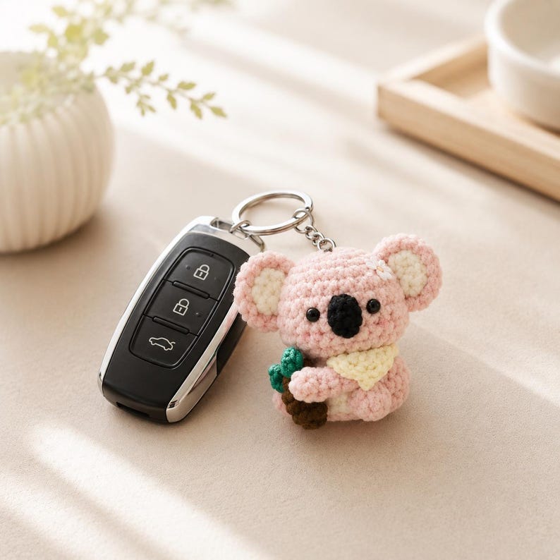 Mini Koala Schlüsselanhänger Handgehäkelt Plüsch Rucksack Anhänger 4-5cm