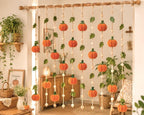 Gehäkelte Kürbis-Girlande, Herbstliche Fensterdeko, Halloween-Hängedeko, Boho-Wohndeko