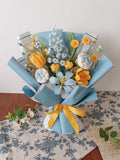 Handgehäkelter Blumenstrauß in Vase, Kunstblumen, Tischdekoration, Geschenk für Mama
