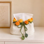 Handgehäkelte Taschentuchbox-Hülle mit Rosenblume, Blumendeko für Schlafzimmer und Wohnzimmer