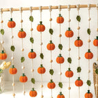 Gehäkelte Kürbis-Girlande, Herbstliche Fensterdeko, Halloween-Hängedeko, Boho-Wohndeko