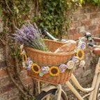Gehäkelter Sonnenblumen-Vorhang, Fenstergardine mit Blumenmuster, Boho-Landhausstil, gelb, für Küche und Wohnzimmer