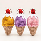Gehäkelter Eiscreme-Schlüsselanhänger Amigurumi Eistüte Kawaii Taschenanhänger Rucksackanhänger
