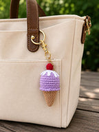 Gehäkelter Eiscreme-Schlüsselanhänger Amigurumi Eistüte Kawaii Taschenanhänger Rucksackanhänger