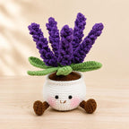 Gehäkelte Lavendelpflanze im Blumentopf, Amigurumi-Deko, 25-27 cm, Handarbeit