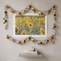 Gehäkelter Sonnenblumen-Vorhang, Fenstergardine mit Blumenmuster, Boho-Landhausstil, gelb, für Küche und Wohnzimmer