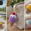 Gehäkelter Eiscreme-Schlüsselanhänger Amigurumi Eistüte Kawaii Taschenanhänger Rucksackanhänger